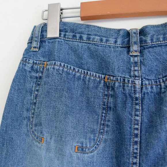 Vintage Tommy Hilfiger Tommy Jeans Mid Wash Back Slit Blue Denim Skirt 3 - Picture 9 of 13